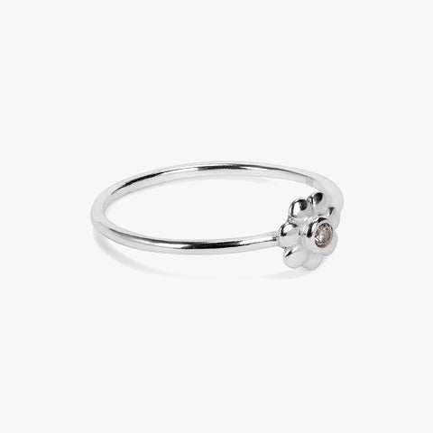 Rae Silver Floral Adjustable Ring