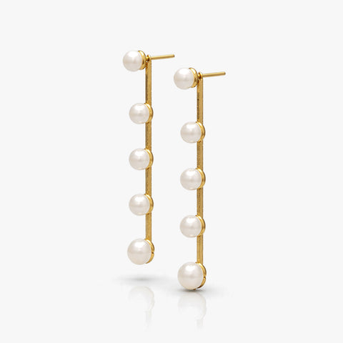 Anna Silver Round Pearl Earrings