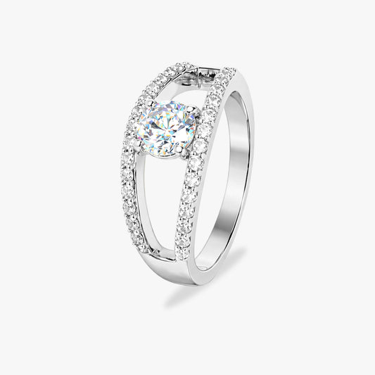 Kit Silver Diamond Adjustable Ring