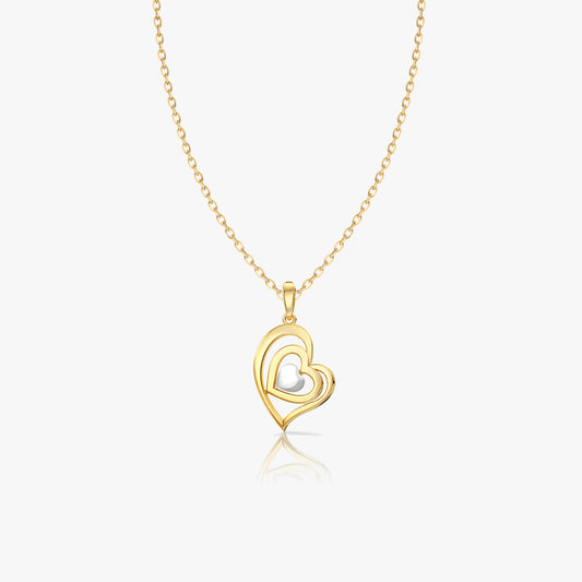 Jela Silver Two Tone Heart Necklace