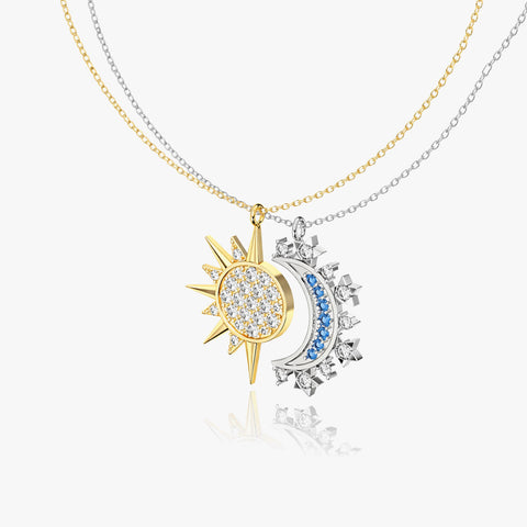 Savi Silver Two Tone Necklace Set