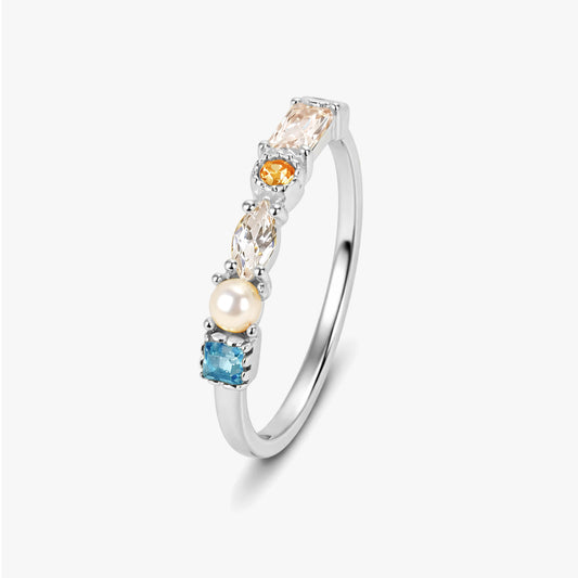 Ava Multi Gemstone Adjustable Ring