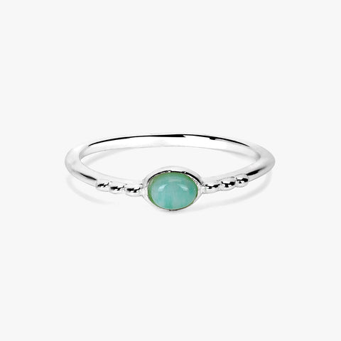 Anna Silver Amazonite Adjustable Ring
