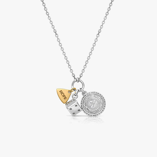 Loi Two Tone Libra Zodiac Necklace