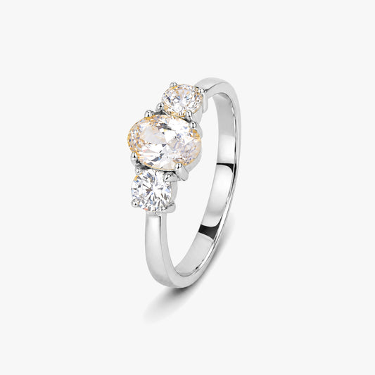 Lyn Silver Diamond Adjustable Ring