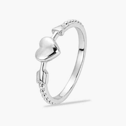 Zia Silver Heart Adjustable Ring
