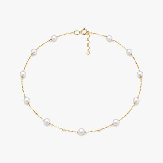 Mavi Silver Pearl Anklet