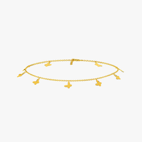 Akoa Silver Butterfly Anklet