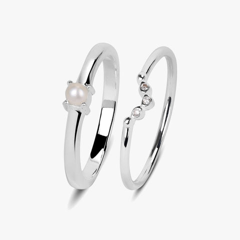 Nora Silver Adjustable Ring Set