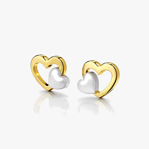 Ceyo Silver Two Tone Earrings