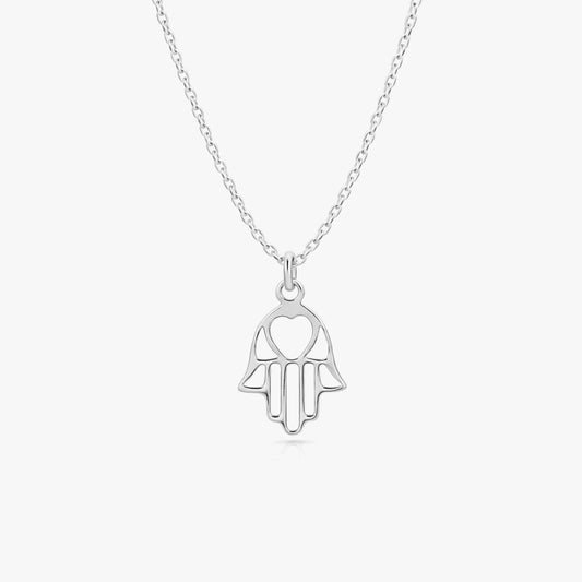 Zoe Silver Hamsa Necklace