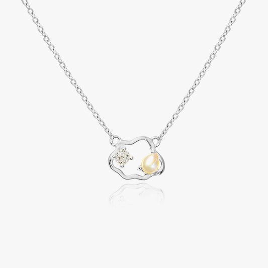 Zoe Silver Pearl Necklace