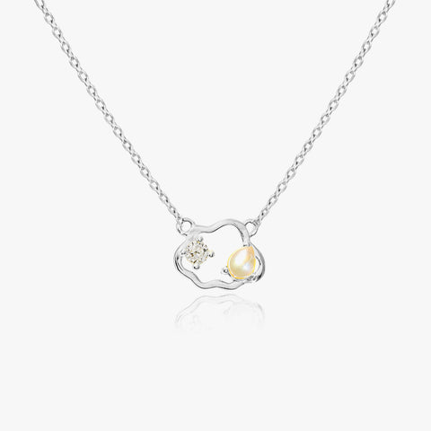 Zoe Silver Pearl Necklace