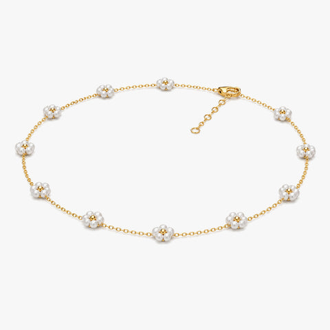 Lily Silver Pearl Necklace