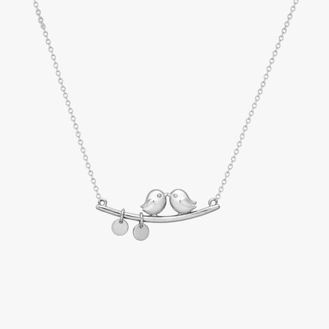 Runi Silver Love Birds Necklace