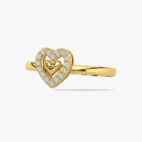 Miva Silver Heart Adjustable Ring