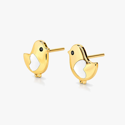 Cila Silver Stud Enamel Earrings