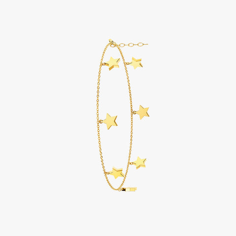 Anvi Silver Star Anklet