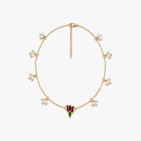 Alyn Silver Lotus Anklet