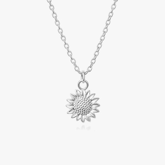 Ava Silver Sun Flower Necklace