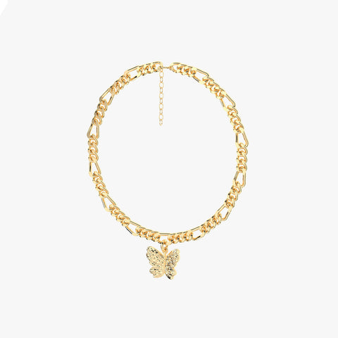 Elya Silver Butterfly Anklet