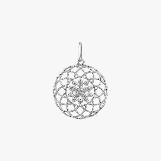 Zoe Silver Floral Pendant