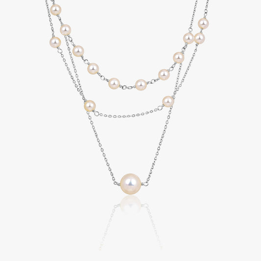 Miri Silver Pearl Necklace