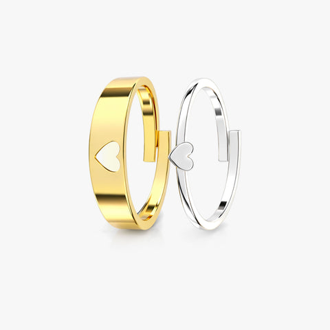Havi Silver Adjustable Two Tone Ring Set