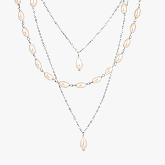 Myra Silver Pearl Necklace