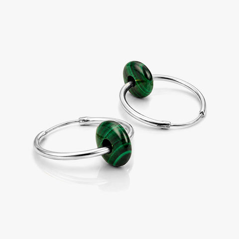 Rina Silver Malachite Earrings