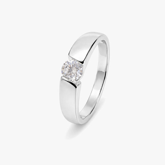 Anna Silver Diamond Adjustable Ring