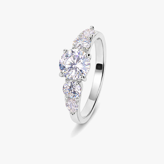 Pia Silver Diamond Adjustable Ring