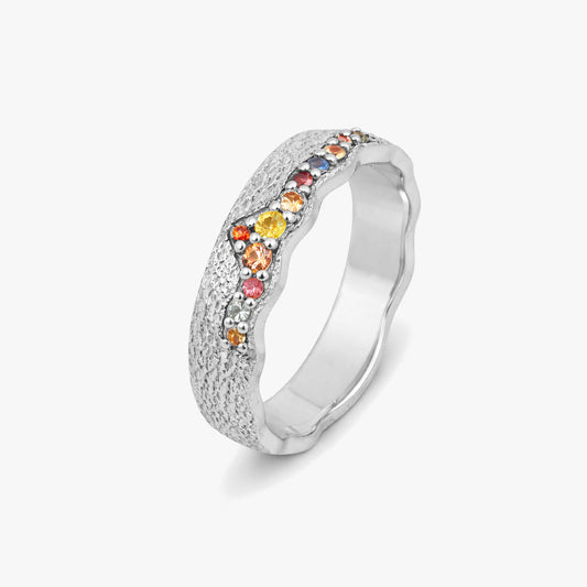 Ziva Silver Sapphire Adjustable Ring