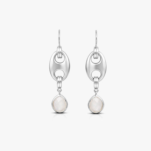 Sia Silver Moon Stone Earrings