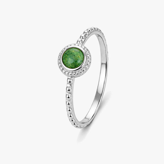 Lily Silver Aventurine Adjustable Ring
