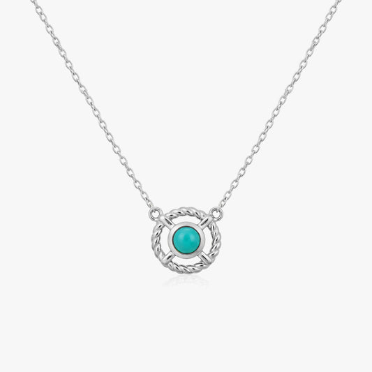 Lily Silver Turquoise Necklace