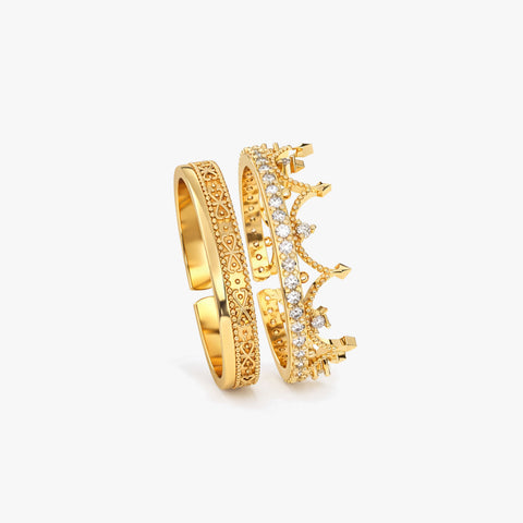 Zaya Silver Adjustable Ring Set