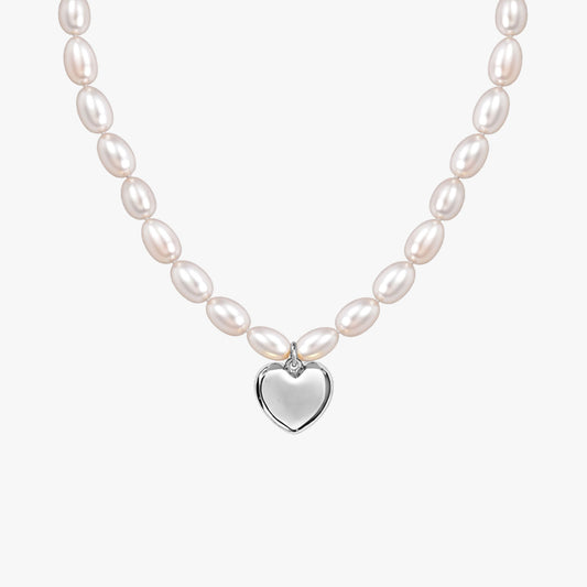 Lyra Silver Heart Necklace