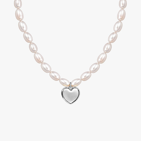 Lyra Silver Heart Necklace