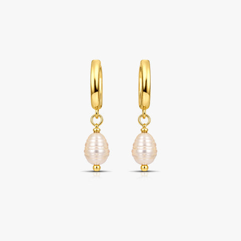 Zeni Silver Pearl Earring Set