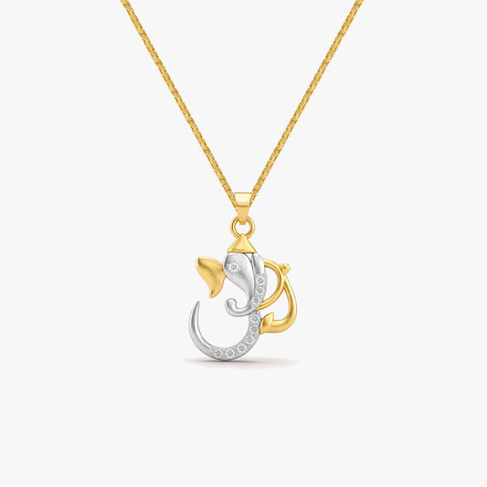 Axto Two Tone Ganesh Necklace