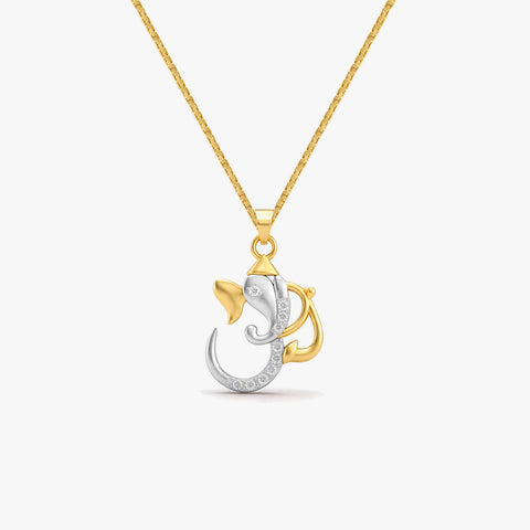 Axto Two Tone Ganesh Necklace