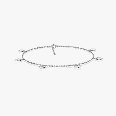 Qeya Silver Heart Anklet