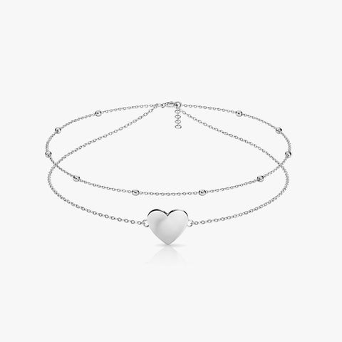 Elin Silver Heart Anklet