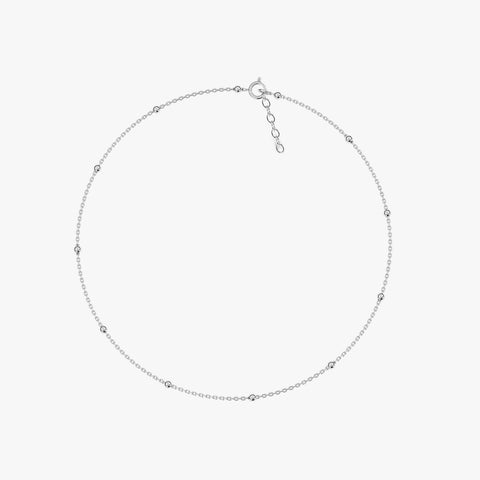 Qiva Silver Beads Anklet