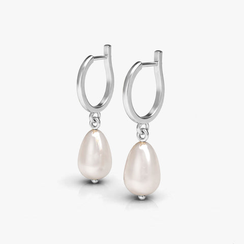 Nora Silver Drop Pearl Earring