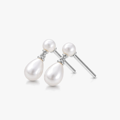 Ayla Silver Pearl Earrings