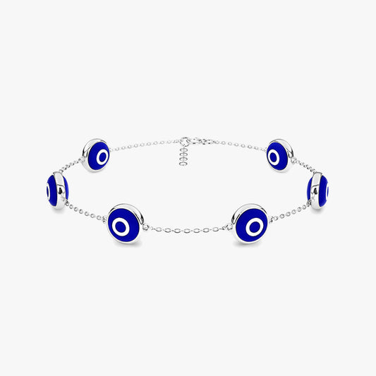 Taro Silver Evil Eye Anklets