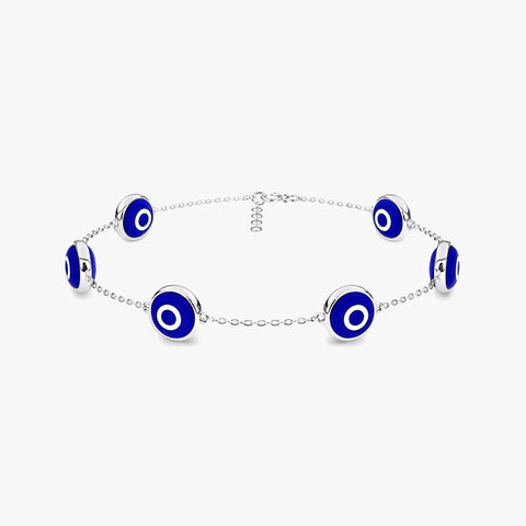Taro Silver Evil Eye Anklets