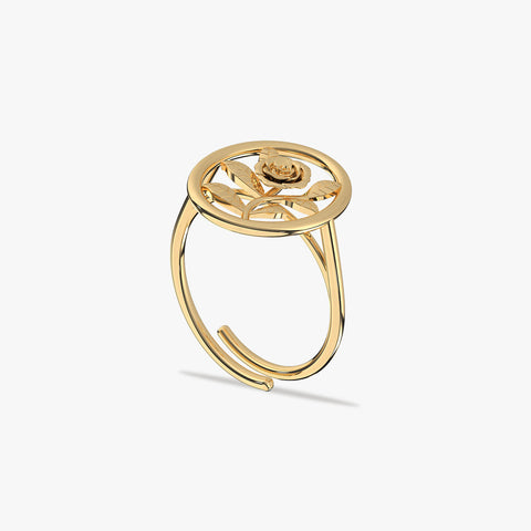 Taya Silver Adjustable Floral Ring